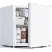HOMCOM 1.62 Cu Ft Single Door Mini Fridge, Compact Refrigerator with Freezer, Adjustable Thermostat, White(m-2)
