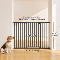 PawHut Baby Gate, Pet Gate with 3 Extensions, Auto-Close, Two-Way Open, Pressure Mounted, 36"H, Black(m-3)