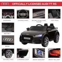 Aosom 6V Kids Electric Ride On Car, Licensed Audi TT RS with Suspension System and Remote Control, Horn, 5 Songs, Lights, MP3 Player - Black(m-4)
