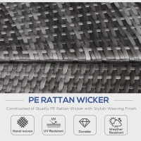 Outsunny 4pc Rattan Patio Furniture Set, Round Convertible Daybed or Sunbed, Adjustable Sun Canopy, Sectional Outdoor Sofa, 2 Chairs, Table, 3 Pillows, PE Plastic Wicker, Gray(m-5)