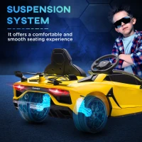 Aosom Lamborghini Licensed Kids Ride on Car w/ Easy Transport, Yellow(m-8)
