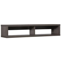 HOMCOM Wall Mounted TV Stand, Media Console Floating Storage Shelf for Living Room or Home Office, Dark Grey(m-11)