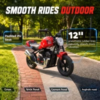 Qaba 24V Kids Electric Motorcycle with 180W Motor, 12" Rubber Tires, Up to 11MPH, Twist Throttle for Ages 6-12, Red(m-7)