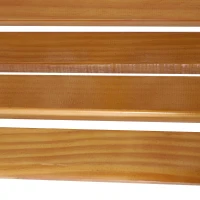 Outsunny 50" Outdoor Garden Bench, Park Patio Bench Loveseat, Wood & Metal Frame with Plastic Flourish Backrest, Natural Wood(m-9)
