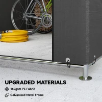 Outsunny 6.6' x 7.8' Portable Shed, Waterproof Bike Tent with Roll-up Zipper Door and Galvanised Steel Frame, Dark Grey(m-4)