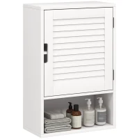 HOMCOM Bathroom Cabinet, Wall Mounted Storage Cabinet with Adjustable Shelves, 40 x 20 x 60 cm, White(m-9)