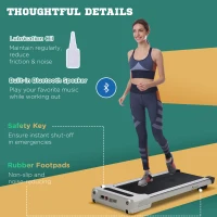 Soozier Compact Walking Pad, 2-in1 Under Desk Treadmill, Walking Jogging Machine with Bluetooth, Remote Control, 12 Pre-Programs, Transport Wheels, Installation-Free, for Home Gym Office(m-13)