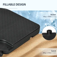 Outsunny 4PCs Cantilever Umbrella Base Weights for Offset Banana Parasol, HDPE Water or Sand Filled Patio Umbrella Weights for Cross Base Stand with Built-in Handles, Black(m-5)