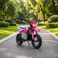 Qaba 36V Electric Dirt Bike for Kids with Brushless Motor, Up to 9.9 MPH, Inflatable Tires and Rear Suspension, Pink(m-9)