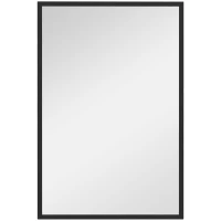 HOMCOM 24" x 36" Bathroom Mirror for Wall, Rectangular Mirror for Living Room, Bedroom, Entryway, Black(m-9)