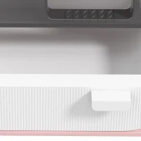 PawHut Cat Litter Box with Lid, Removable Tray, Scoop, Filter, Pink(m-11)
