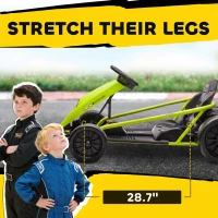 Aosom 24V Electric Go Kart for Kids, Drift Ride-On Racing Go Kart with 2 Speeds, for Boys Girls Aged 8-12 Years Old, Green(m-6)