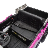 Qaba Kids Ride On Tractor, 12V Electric Tractor with Remote Control, Dual Motors, Music, Cargo Bed, Rear Suspension, Pink(m-9)