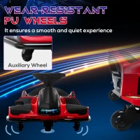 Aosom 12V Electric Drifting Go Kart w/ Slow Start, Music, Lights, Red(m-7)