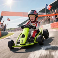 Aosom 24V Electric Go Kart for Kids, Drift Ride-On Racing Go Kart with 2 Speeds, for Boys Girls Aged 8-12 Years Old, Green(m-2)