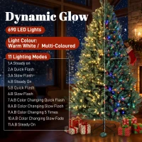HOMCOM 7.5ft Prelit Christmas Tree, Colorado Blue Spruce, Easy Plug, Hinged Xmas Tree with Warm White & Multi-Colour LEDs(m-4)