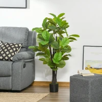 HOMCOM Set of Two Hanging Lisianthus Flower Pots - Yellow/Green(m-2)