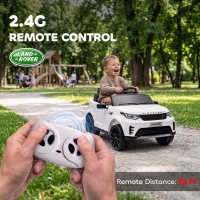 Qaba 12V Electric Car for Kids, Licensed Land Rover Ride on Car with Parent Remote, Soft Start, 4 Wheel Suspension, White(m-7)