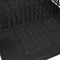PawHut Bird Cage Portable w/ Slide-Out Tray Travel Cage for Parakeets w/ Perch & Food Bowls Black(m-11)