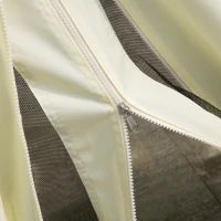 Outsunny 9.5 x 13ft Aluminum Frame Gazebo Canopy Double Tier Garden Shelter with Netting and Curtains, Cream White(m-10)