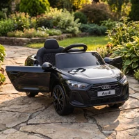 Qaba Audi A5L Licensed Electric Ride on Car for Kids 3-6 with Remote Control Dual Motors 4-Wheel Suspension Music, Black(m-8)