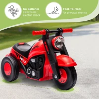 Qaba Foot to Floor Toddler Ride on Toy, Sliding Toddler Car with Music and Bubble, for 2-5 Years Old, Red(m-5)