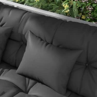 Outsunny 59" Tufted Bench Cushions & Throw Pillows, Replacement Bench Seat Pad, Back & 2 Pillows for Outdoor Furniture, Charcoal(m-8)