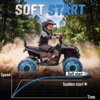 Qaba 24V 2 Seater Ride On Toys, Kids ATV 4 Wheeler with Dual Motors, High & Low Speed for Boys Girls Aged 3-8 Years, Black(m-6)