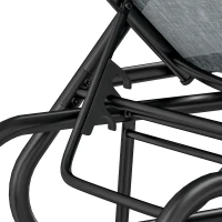 Outsunny Outdoor Glider Lounge Chair, 3-Position Adjustable Tanning Chair Recliner with Headrest for Garden, Yard, Pool, Grey(m-10)