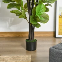 HOMCOM Set of Two Hanging Lisianthus Flower Pots - Yellow/Green(m-8)