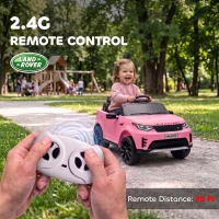 Qaba 12V Electric Car for Kids, Licensed Land Rover Ride on Car with Parent Remote, Soft Start, 4 Wheel Suspension, Pink(m-7)