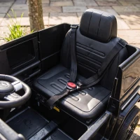 Qaba Licensed Mercedes-Benz G580 12V Kids Ride On Car with Remote, Soft Start, Headlights, Seat Belt, Music, USB, Horn, Black(m-9)