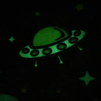 Qaba Couch with Glow in the Dark Space Pattern, Washable Cover, Blue(m-9)