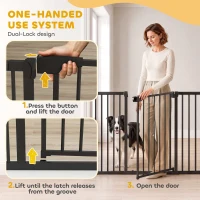PawHut Baby Gate, Pet Gate with 3 Extensions, Auto-Close, Two-Way Open, Pressure Mounted, 36"H, Black(m-6)
