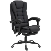 Vinsetto 7-Point Vibrating Massage Chair, Reclining Office Chair with Footrest, Reclining Back, Adjustable Height, Black(m-2)