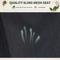 Outsunny Outdoor Rocking Lounge Chair, Foldable Zero Gravity Rocking Chair, Orbital Outdoor Patio Chaise Lounge Rocker with Mesh Seat and Pillow, Black(m-4)