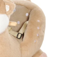 Qaba Rocking Horse for Toddlers 1-3 Years, Deer Baby Rocking Horse with Animal Sound, Seat Belt, Rocking Stopper, Brown(m-11)