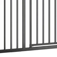 PawHut Baby Gate, Pet Gate with 3 Extensions, Auto-Close, Two-Way Open, Pressure Mounted, 36"H, Black(m-10)