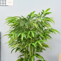 HOMCOM 4.5FT Artificial Bamboo Tree, Decorative Faux Plant in Nursery Pot for Indoor or   Decor(m-7)
