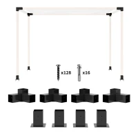 Outsunny 8PCS Pergola Kit, Pergola Brackets with 3-Way & 4-Way Corner Brackets for 4"x4" (Actual 3.6"x3.6") Lumber(m-1)