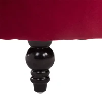 HOMCOM Retro High Back Armless Royal Accent Chair Fabric Upholstered Tufted Seat for Living Room, Dining Room and Bedroom, Crimson Red(m-8)