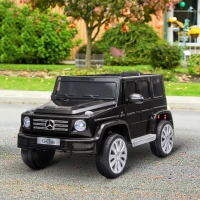 Aosom 12V Mercedes Benz G500 Licensed Kids Electric Car with Remote Control, Headlights, Music, Suspension, Storage, Black(m-10)
