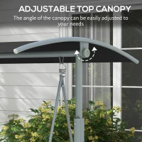 Outsunny 2-Seater Outdoor Porch Swing with Adjustable Canopy and Table, Patio Swing Chair for Garden, Poolside, Backyard, Black(m-4)