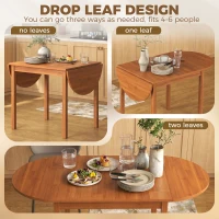 HOMCOM 55" Wood Kitchen Table, Drop Leaf Tables for Small Spaces, Walnut(m-5)