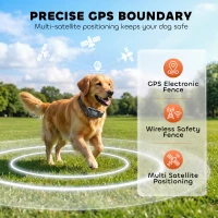 PawHut GPS Dog Training Collar IP67 Waterproof E Collar Remote Rechargeable Black(m-4)