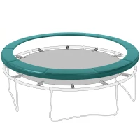 Soozier Trampoline Pad, 14FT Replacement Trampoline Safety Pad Mat Spring Cover, Water-Resistant, UV-Resistant, Tear-Resistant, No Holes for Pole, Green(m-10)