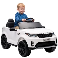 Qaba 12V Electric Car for Kids, Licensed Land Rover Ride on Car with Parent Remote, Soft Start, 4 Wheel Suspension, White(m-11)