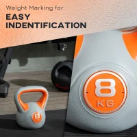 Soozier 18 lb Soft Kettlebell, Sand Filled Weight with Grip Handle, Solid Kettlebell Weight for Full Body Workout, Orange(m-5)