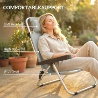 Outsunny Folding Beach Chair Set of 2, Reclining Backpack Beach Camping Chairs with 4-Position Adjustable Backrest(m-5)