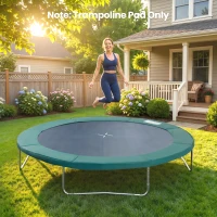 Soozier Trampoline Pad, 14FT Replacement Trampoline Safety Pad Mat Spring Cover, Water-Resistant, UV-Resistant, Tear-Resistant, No Holes for Pole, Green(m-8)